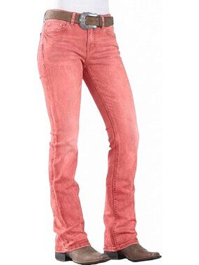 Mid Rise Bootcut Jeans for Women | Stretchy Straight Leg Denim Pants